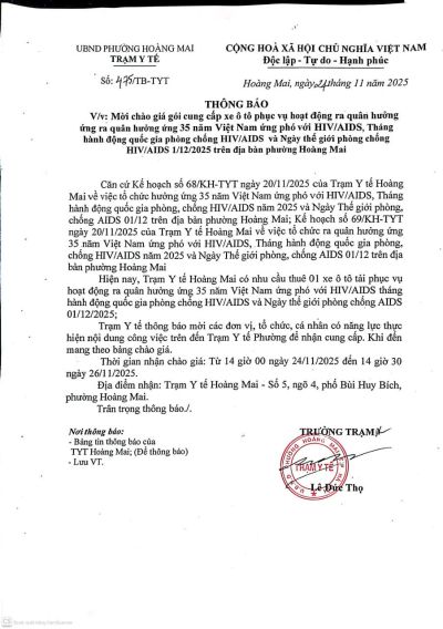 Th&ocirc;ng b&aacute;o mời ch&agrave;o g&oacute;i cung cấp xe &ocirc; t&ocirc;